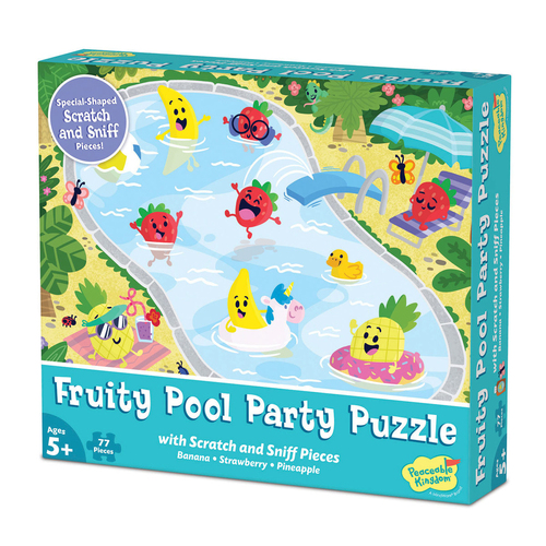 77pc Peaceable Kingdom 35x48cm Fruity Pool Scratch/Sniff Jigsaw Puzzle 5y+