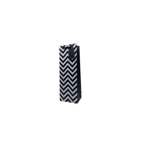 12pc Winex Wine Bottle Paper Bag Gift Wrapping Black Chevron