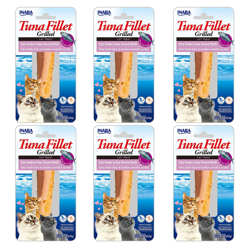 6PK Inaba 15g Grilled Tuna Fillet Tender in Tuna Flavored Broth Pet Cat Food