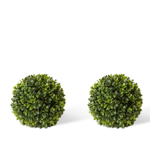 2PK E Style Artificial 18cm Plastic Topiary Boxwood Ball Outdoor Plant