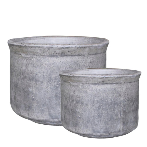 2pc Belle Verge Flower Planter Curved Top Home Decor - Grey