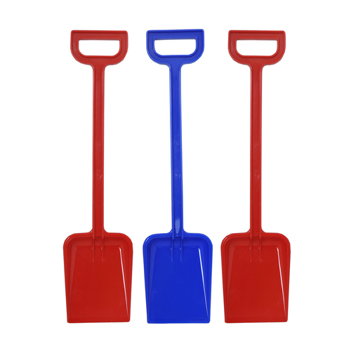 3x Plasto 50cm Spade Shovel Sand Toy Kids 3y+ Assorted