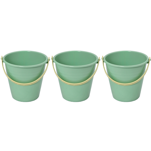 3x Plasto I'm Green Bucket Sand Pit Toy Kids/Children 1y+