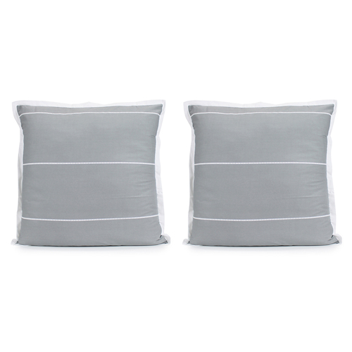 2PK Jason Commercial Calista Euro Pillow Case 65x65cm Granite