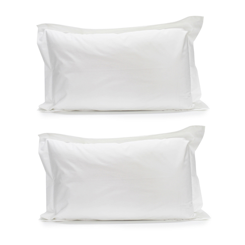 2PK Jason Commercial Crisp Pillow Case Tailored 48x73cm White