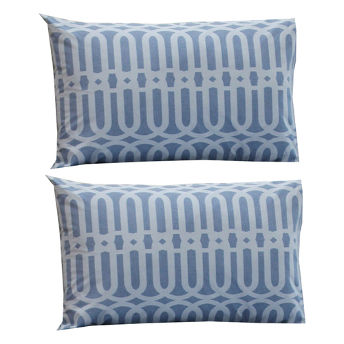 2PK Jason Commercial Linx Pillow Case 48x73cm Denim Coloured