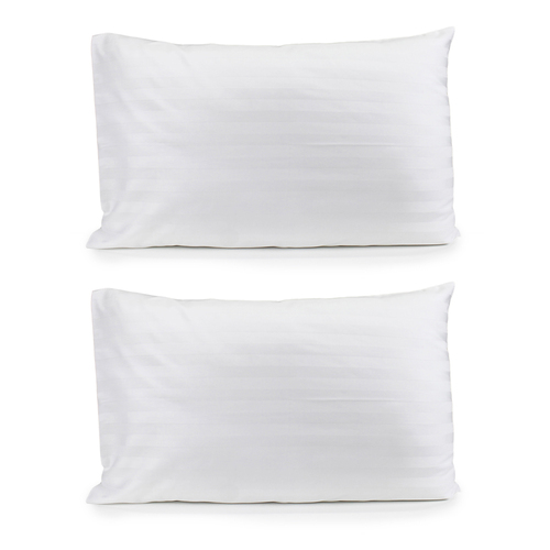 2PK Jason Commercial Satin Stripe Pillow Case 48x73cm White