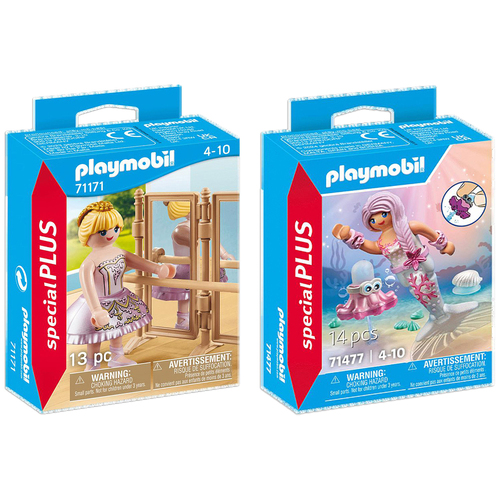 Playmobil Ballerina And Mermaid w/Water Spray Octopus Childrens Toy Playset 4+