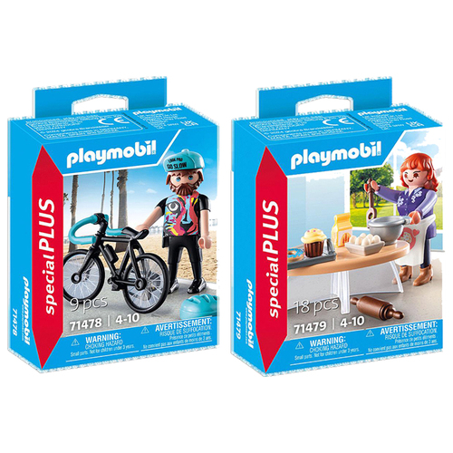 Playmobil Road Cyclist Paul And Pastry Cook  Kids/Childrens Toy Playset 4+