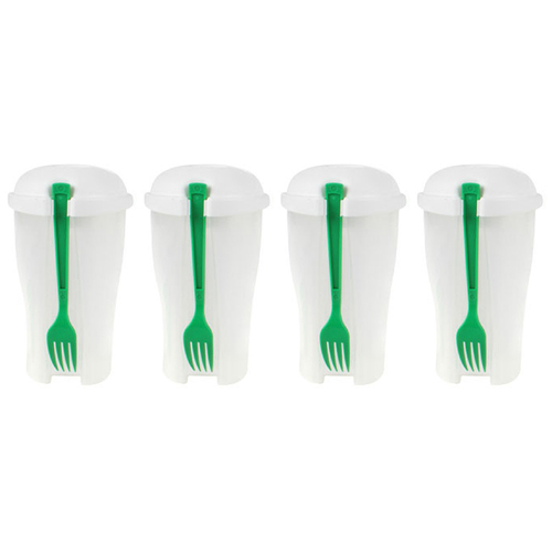 4x 2pc Home Expression Plastic Salad Cup Functional & Stylish Design 22.5x13cm