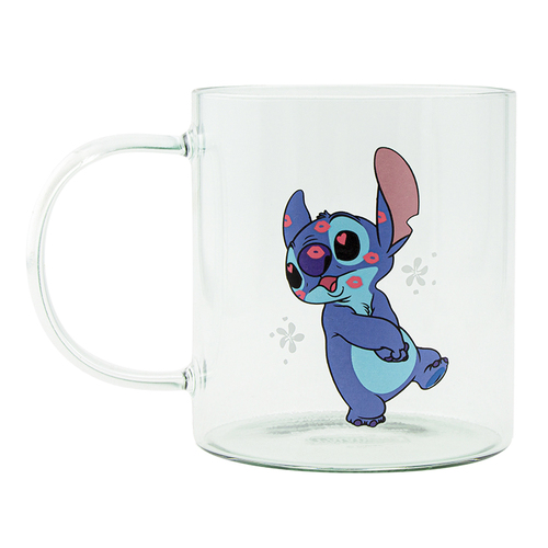 Paladone 300ml Lilo & Stitch Glass Mug Coffee/Tea Drink Cup