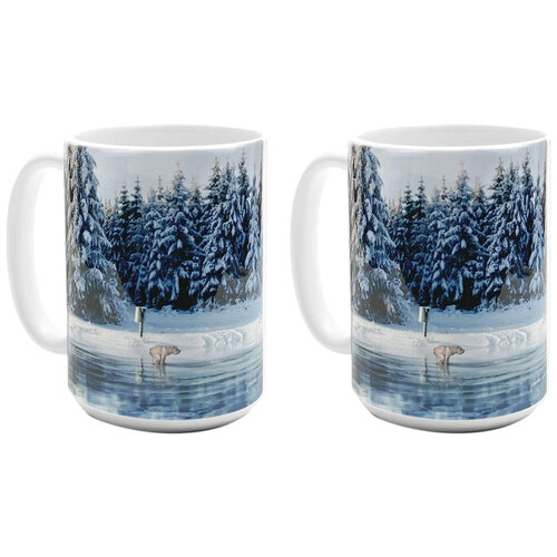 2PK Prank-O When Nature Calls Winterscape Coffee Mug 15oz