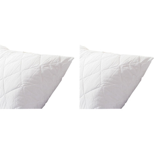 2PK Essentially Home Living 51x91cm King Size Pillow Protector White