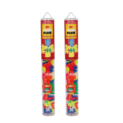 2PK 100pc Plus Plus Neon Mix Tube Kids/Toddler Toy 5y+