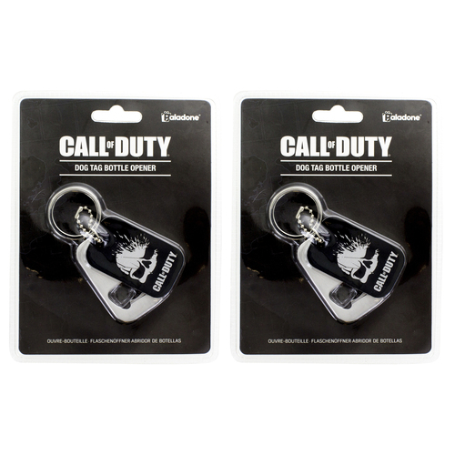 2PK Paladone 3cm Call Of Duty Themed Keyring Tag Adult/Teen w/ Bottle Opener