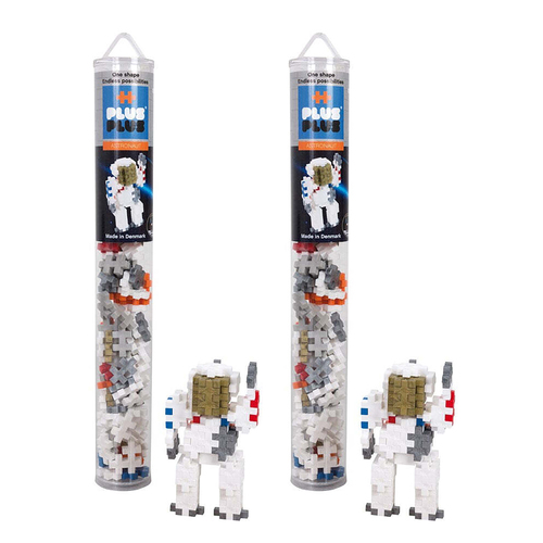 2PK 100pc Plus-Plus Astronaut Tube 2D Building Puzzle Toy 5y+