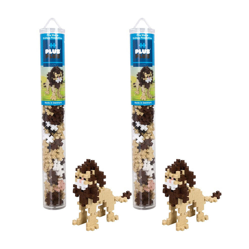 2PK 100pc Plus-Plus Lion Tube 2D Building Puzzle Toy 5y+