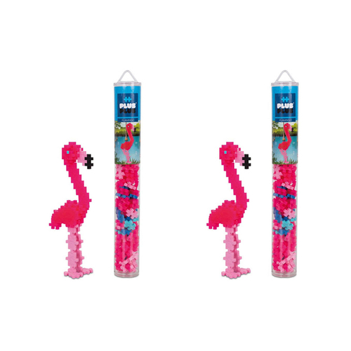 2PK 100pc Plus-Plus Flamingo Tube Puzzle Kids Creative Toy 5y+