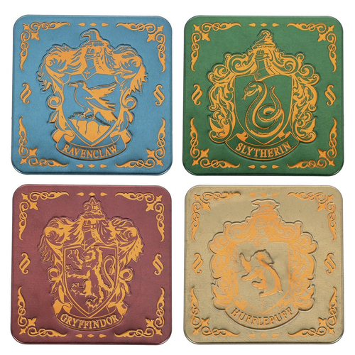 Paladone 9cm Harry Potter Hogwarts Crest Coasters Desk/Table Protection