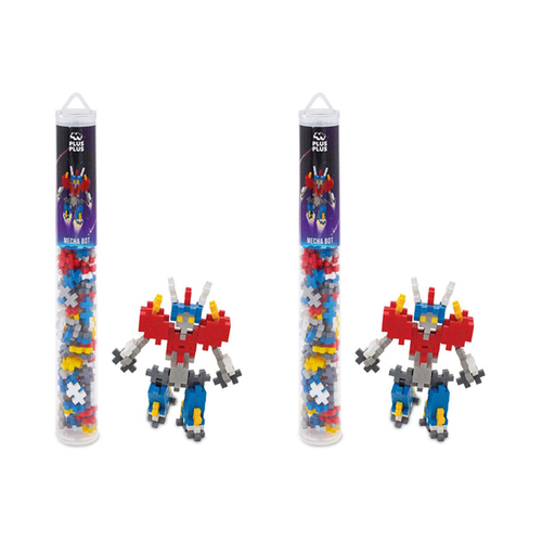 2PK 100pc Plus-Plus Mecha Tube 2D Building Puzzle Toy 5y+