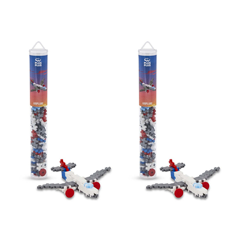 2PK 100pc Plus-Plus Tube Airplane Build Puzzle Kids/Toddler Toy 5y+