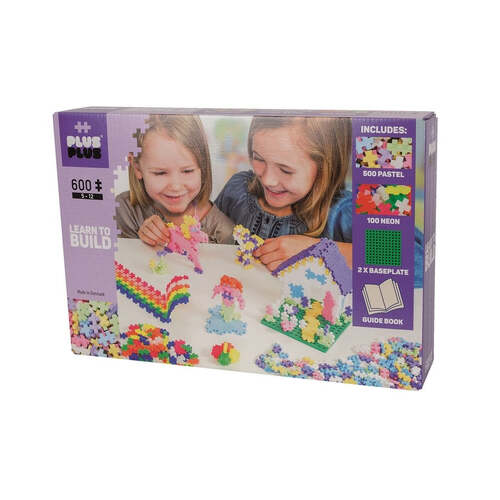 600pc Plus-Plus Pastel Learn to Build 2D Puzzle Toy 5y+