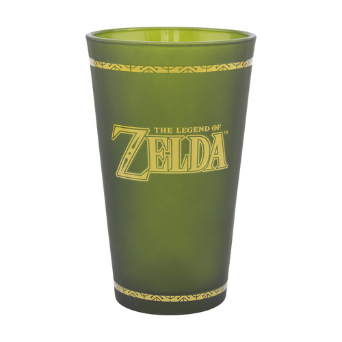 Paladone 450ml Zelda Hyrule Crest Glass Drinking Cup - Green