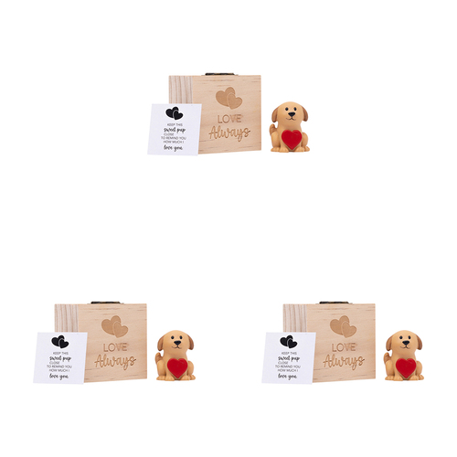 3PK Splosh Love Pocket Promise Puppy Poly Statue w/ Box 6cm