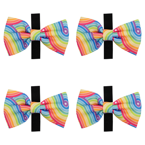 4PK Eco-Pup Themed Dog/Pet Dress Up Costume Bow Tie Rainbow 