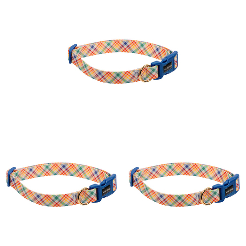 3PK Eco-Pup Dog Collar Large Check Pattern Pet Dress Up