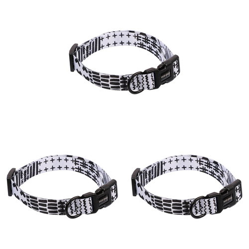 3PK Eco-Pup Dog Collar Medium Monochrome Pattern Pet Dress Up