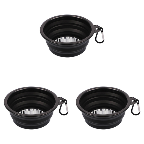 3PK Eco-Pup Travel Portable On The Go Dog Bowl Monochrome 