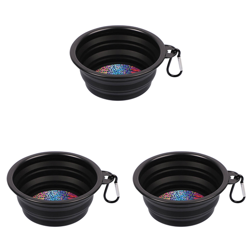 3PK Eco-Pup Travel Portable On The Go Dog Bowl Wild Pattern