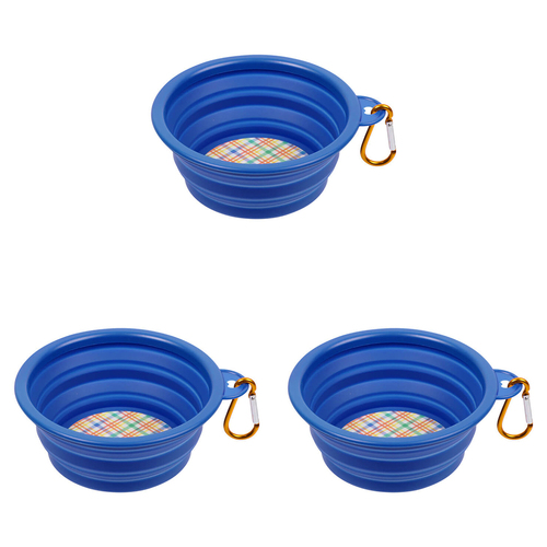 3PK Eco-Pup Travel Portable On The Go Dog Bowl Check 