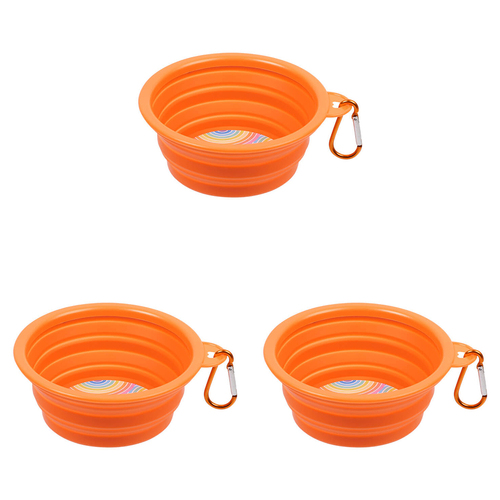 3PK Eco-Pup Travel Portable On The Go Dog Bowl Rainbow 