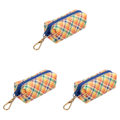 3PK Eco-Pup Pet/Dog/Cat Portable Bag Holder Check Themed