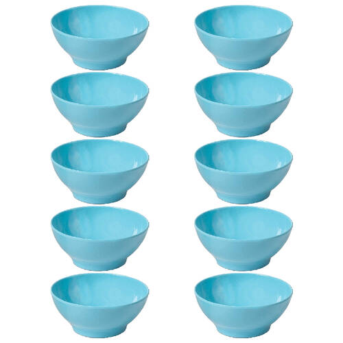 10PK Campfire Bamboo Serving Bowl Tableware Round 15cm - Blue