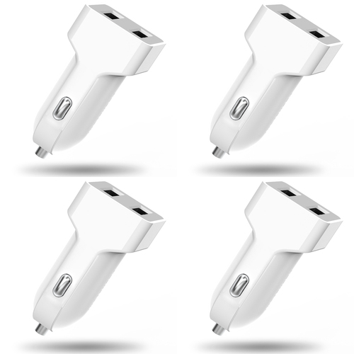 4PK PushStart 12w Dual Port Car Charger