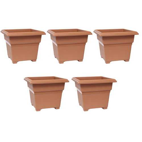 5PK Homeleisure Patio Tub 290mm Terracotta Outdoor Garden 