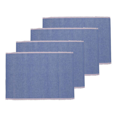 4pc Porto Lola Polycotton Ribbed Placemats Set 33x45cm Lilac