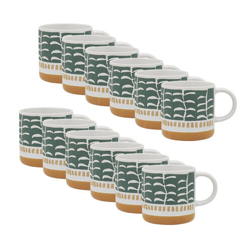 12PK Porto Vida Stoneware Drinking Mug w/ Handle 12cm/320ml - Jungle