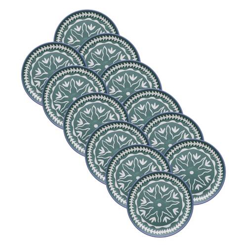 12PK Porto Bahama Round Melamine Side Plate Dish Serveware 20.5cm