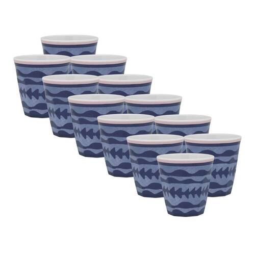 12PK Porto Bahama Melamine Tumbler Cup Drinkware 250ml Blue