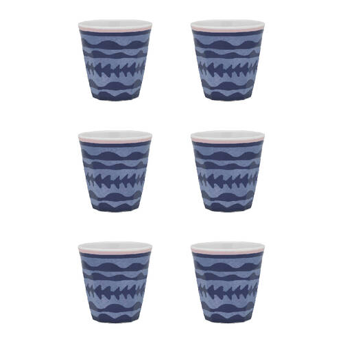 6PK Porto Bahama Melamine Tumbler Cup Drinkware 250ml Blue