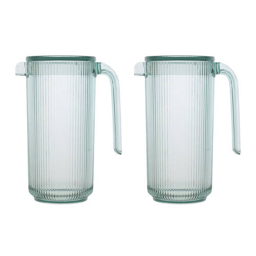 2PK Porto Rio Plastic Jug Pitcher w/ Handle 1.7L/24cm - Clear