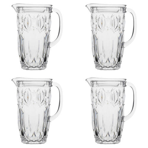 4PK Porto Lima Home/Kitchen 23.5x17cm Plastic Water Pitcher 1.7L Clear