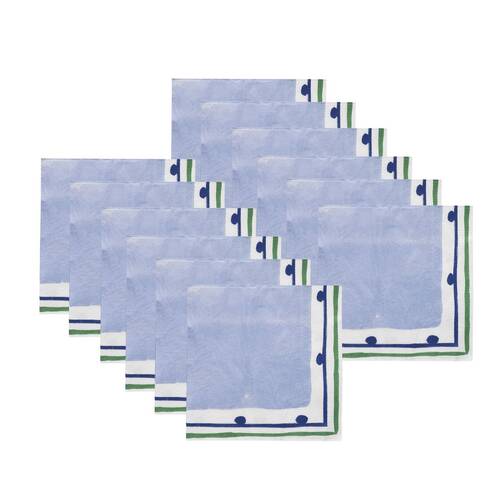 12x 20pc Porto Fiesta Paper Napkin Dinner Party Serviette Blue