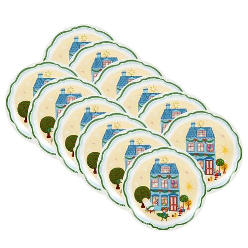 12PK Porto Night Before Porcelain Dining Side Plate Serveware 20cm - Tall House