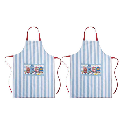 2PK Porto Night Before 100% Cotton Chef Apron Kitchen Cooking 95cm