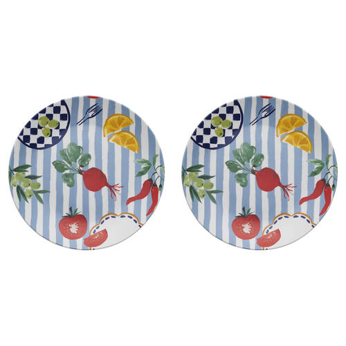 2PK Porto Cucina Porcelain Round Platter Kitchen Serveware 30cm Fiesta